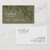 Aménagement du feuille vert d'arbre de carte de (Devant / Derrière)