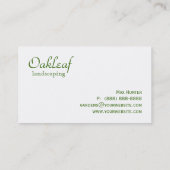 Aménagement du feuille vert d'arbre de carte de (Dos)