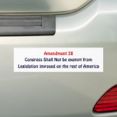 Amendement 28, Congres is niet vrijgesteld Bumpersticker (Op auto)