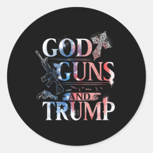 Amendement T Shirt Trump 45 God Pistolen en Trump Ronde Sticker