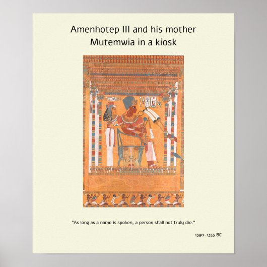 Amenhotep III en zijn moeder Mutemwia in een kiosk Poster (Voorkant)