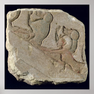 Amenophis IV met bavianen, Nieuw Koninkrijk Poster