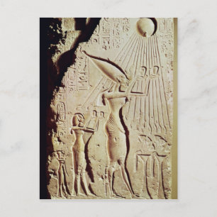 Amenophis IV, Nefertiti en Dochter implementeren Briefkaart