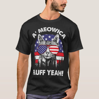 A'meowica Fluff Ja Patriotic American 4th of jul T-shirt