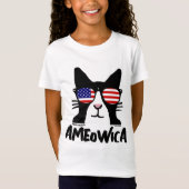 AMEOWICA tuxedo T-shirts de chat, filles dames (Devant)