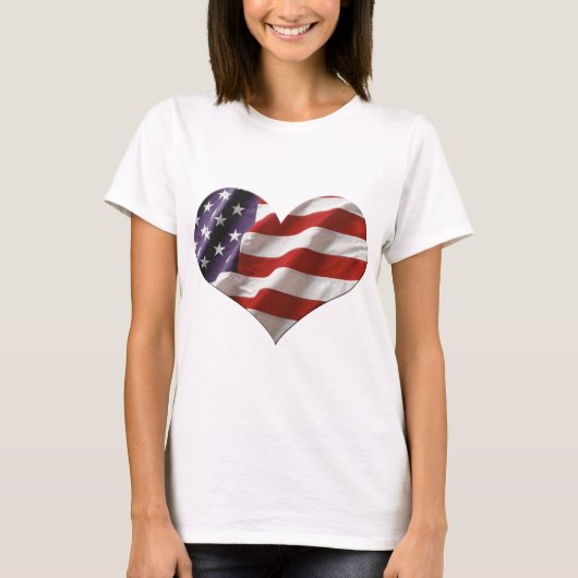 Amercan Heart Flag Love USA T-shirt (Voorkant)