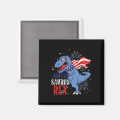 Ameri Saurus Rex 4 juli dinosaurus onafhankelijkhe Magneet (Voorkant / Achterkant)