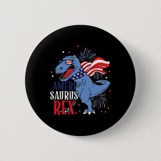 Ameri Saurus Rex 4 juli dinosaurus onafhankelijkhe Ronde Button 5,7 Cm (Voorkant)