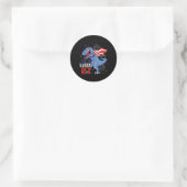 Ameri Saurus Rex 4 juli dinosaurus onafhankelijkhe Ronde Sticker (Tas)