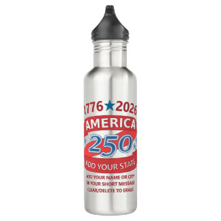 America 250 Add State 1776 2026 Cool Personalized Waterfles