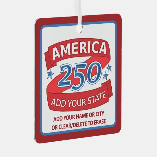 America 250 Add State Anniversary Double Sided Metalen Ornament (Voorkant Rechts)