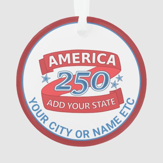 America 250 Add State Patriotic Cool Double Sided Ornament (achterkant)