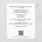 America 250 Community Fireworks WA Monument Flyer (Achterkant)