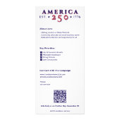 America 250 Democratische politieke outreach campa Reclamekaart (Achterkant)