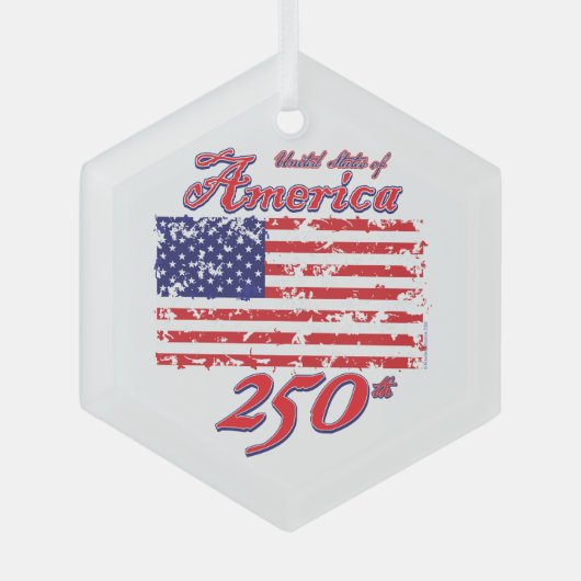 America 250 glas ornament (Voorkant)