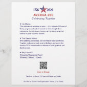 America 250 Patriotic 2026 Kalender Keepsake Flyer (Achterkant)