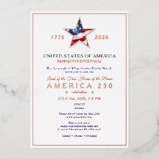 America 250 Patriotic Anniversary Fundraising Gala Folie Uitnodiging