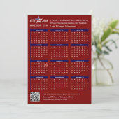America 250 Patriotic Red 2026 Calendar Kaart (Staand voorkant)
