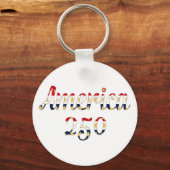 America 250 red white blue gold sleutelhanger (Voorkant)