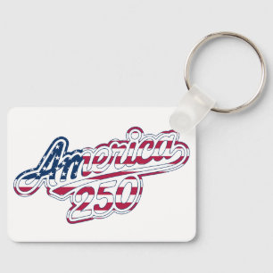 America 250 Vlag Script Semiquincentennial Design Sleutelhanger