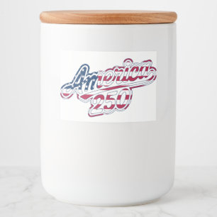 America 250 Vlag Script Semiquincentennial Design Voedselcontainer Etiket