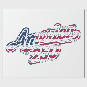 America 250 Vlag Script Semiquincentennial Ontwerp Cadeaupapier