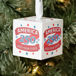 America 250 Voeg Staat 250e Patriottische Aandenke Kubus Ornament