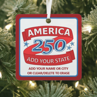 America 250 Voeg Staat Jubileum Dubbelzijdig Metalen Ornament
