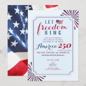 America 250 Years US Anniversary Let Freedom Ring Kaart (Voorkant / Achterkant)