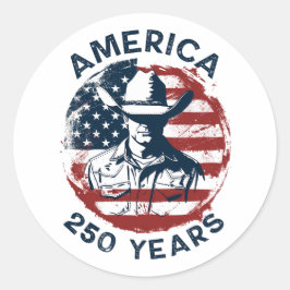America 250th Anniversary Cowboy 1776-2026 Ronde Sticker