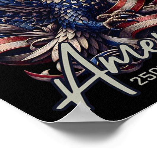 America 250th Anniversary Eagle Us Flag July 4th 2 Poster (Hoek)