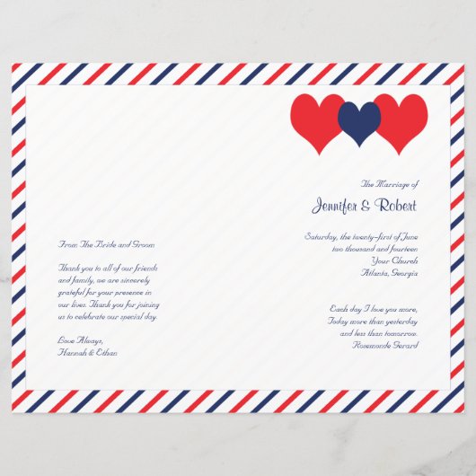 America ana Hearts Wedding Program (Voorkant)