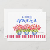 America Bénit Geranium Pots Carte Postale (Devant / Derrière)