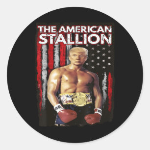America Boxer Trump Rocky Trump Meme Trump 2024, Ronde Sticker
