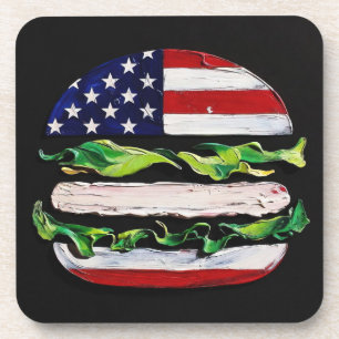 America Burger (Zwart Schilderij Nr. 5) Bier Onderzetter