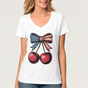 America Cherry op 4 juli Onafhankelijkheidsdag T-shirt