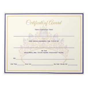 America Crown Certificates-Award Notitieblok