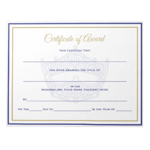 America Crown Certificates-Award Notitieblok
