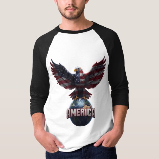AMERICA Eagle T-Shirt – Bold Patriotic Style (Devant)