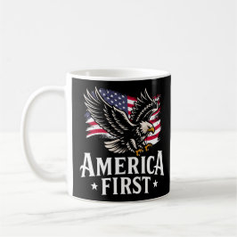 America First Patriotic Bald eagle July 4th Koffiemok