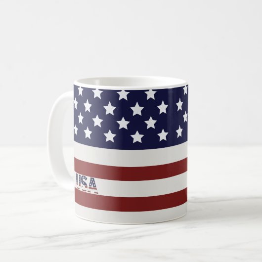 America Flag American USA Pattern Koffiemok (Voorkant links)
