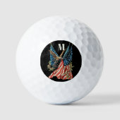 America flag and eagle patriotic custom monogram  golfballen (Voorkant)