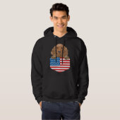 America Flag Cocker Spaniel Dog In Pocket Hoodie (Voorkant volledig)