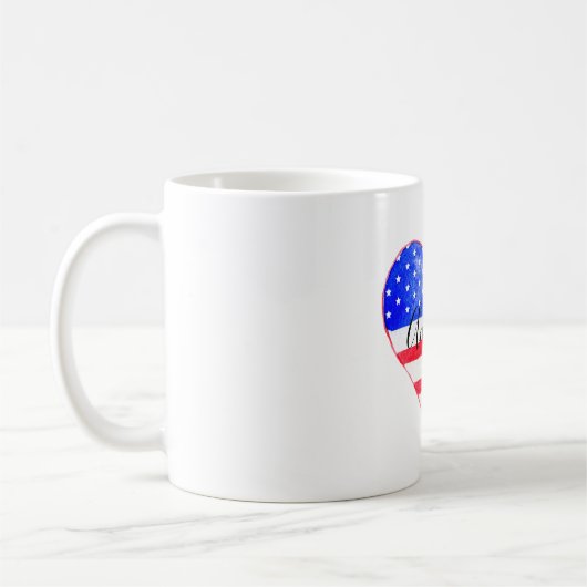 America Flag Heart Koffiemok (Links)