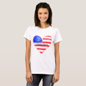 America Flag Heart T-shirt (Voorkant volledig)