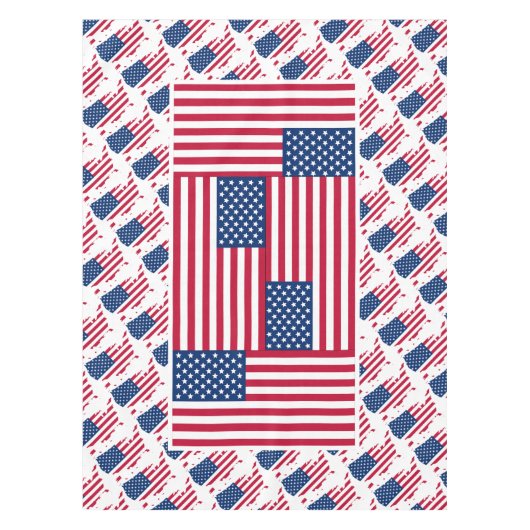 AMERICA FLAG Patriotic USA Tafelkleed (Voorkant)