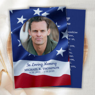 America Flag Patriotique Vétérinaire carte de priè