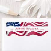 America Flag Return-adreslabel Etiket (Insitu)