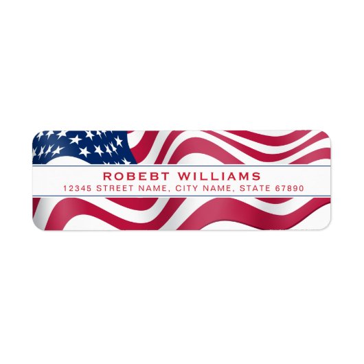America Flag Return-adreslabel Etiket (Voorkant)
