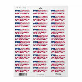 America Flag Return-adreslabel Etiket (Full Sheet)